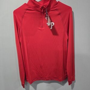 New with tags stiches mlb Philadelphia Phillies Womens Large dry fit quarter zip